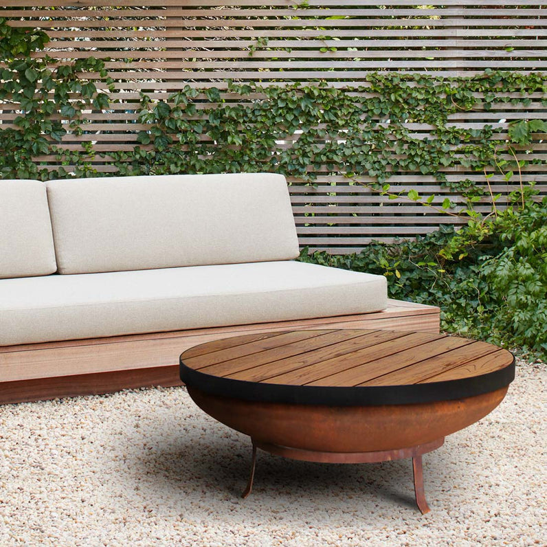 Fire Pit Timber Table 90