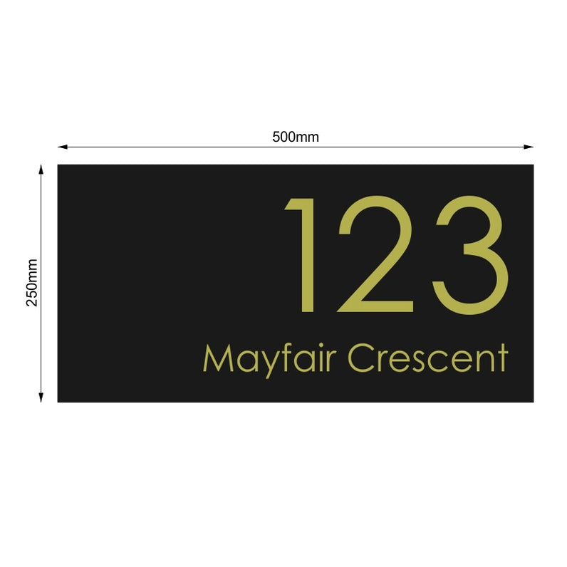 Black Custom House Sign Extra Large - Gold Decal