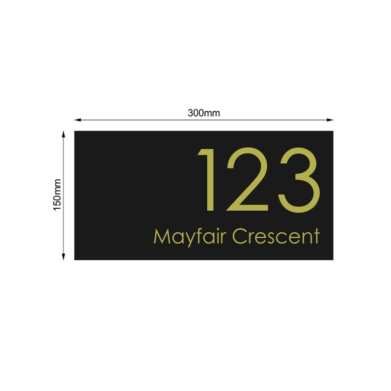 Black Custom House Sign Medium - Gold Decal