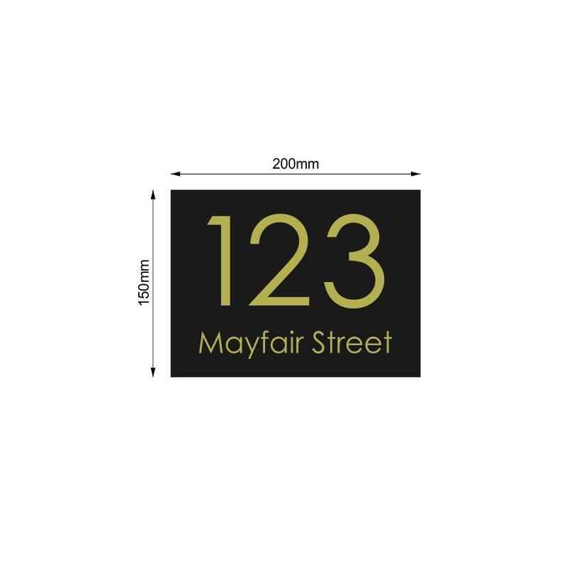 Black Custom House Sign Small - Gold Decal