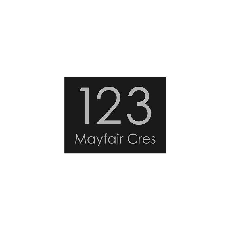 Black Custom House Sign Small - Silver Decal