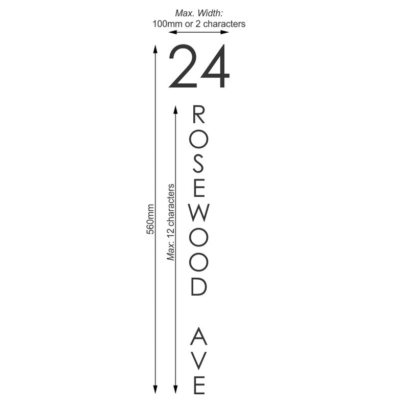 Custom Address Decal Sticker - Vertical