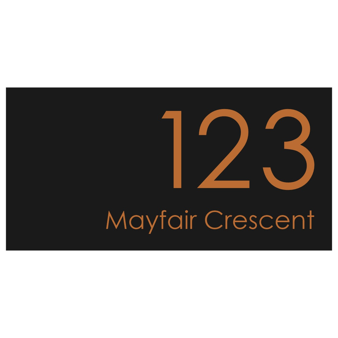 Black Custom House Sign Extra Large - Copper Decal