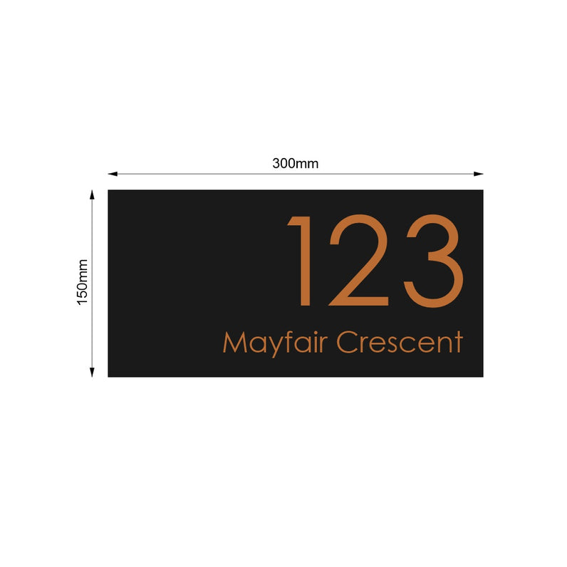 Black Custom House Sign Medium - Copper Decal