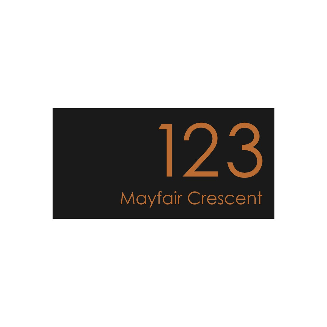 Black Custom House Sign Medium - Copper Decal