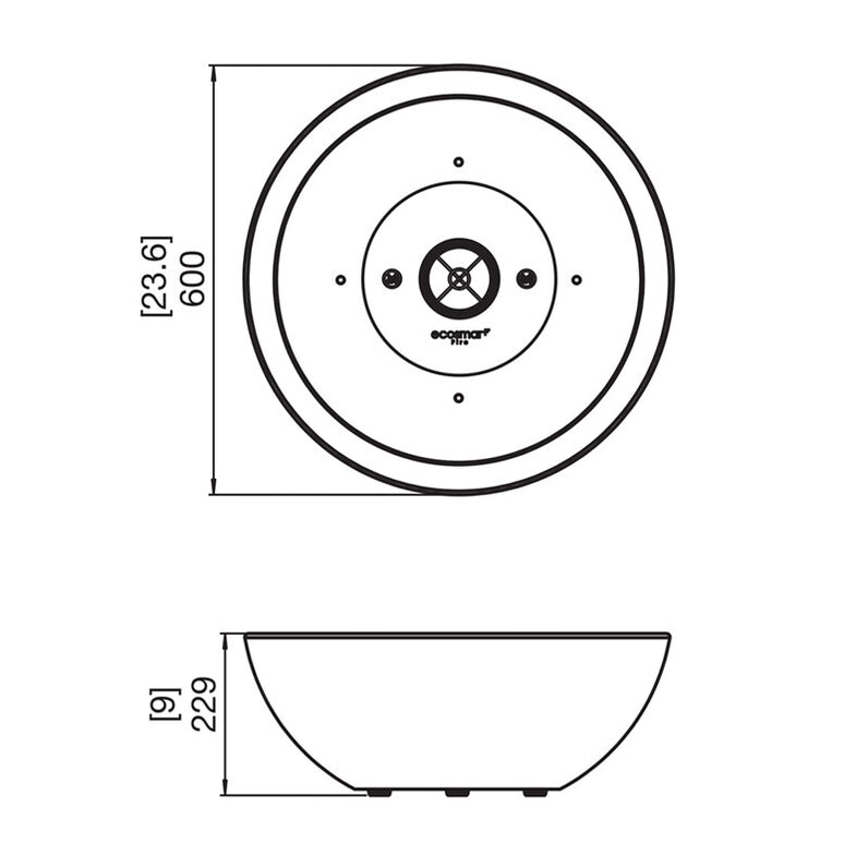 Mix 600 Ethanol Fire Pit - Graphite