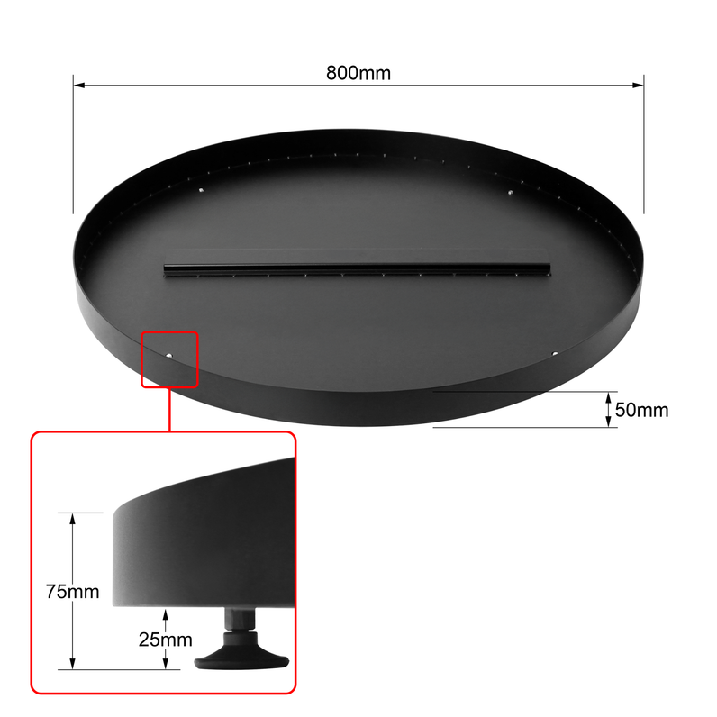 Fire Pit Under Tray 80