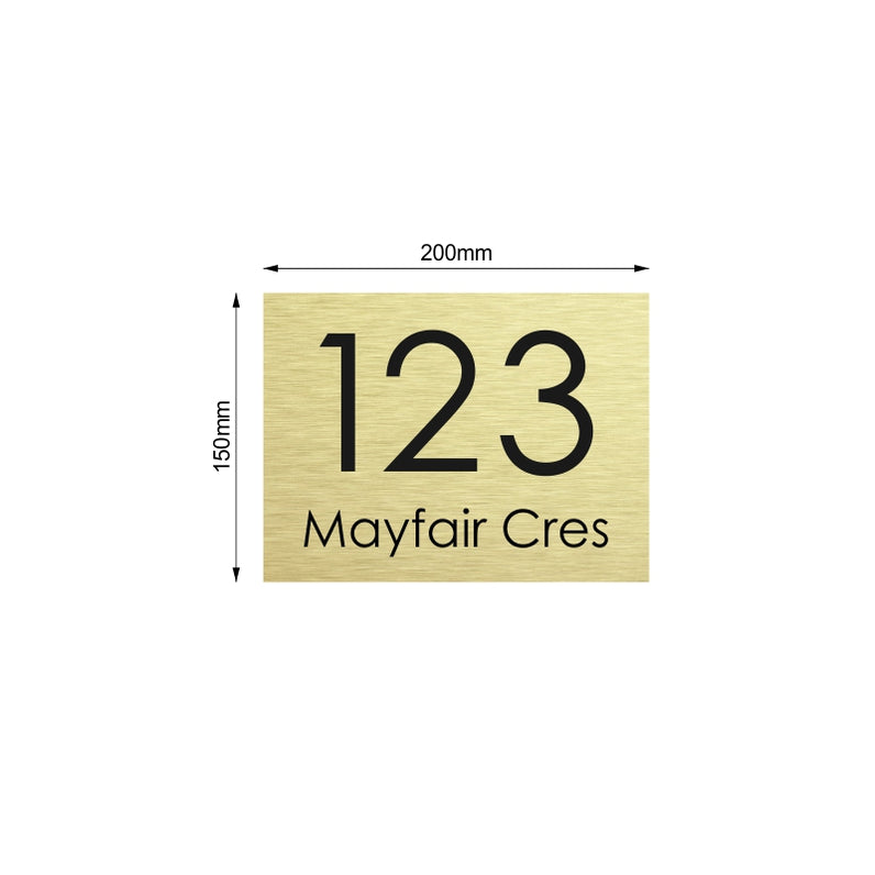 Gold Custom House Sign Small - Black Decal