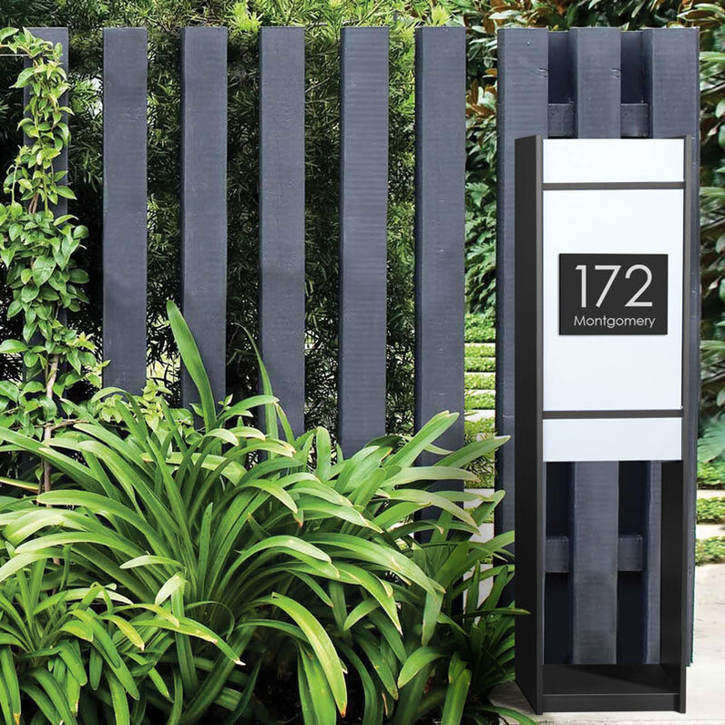 Black Custom House Sign Small - White Decal