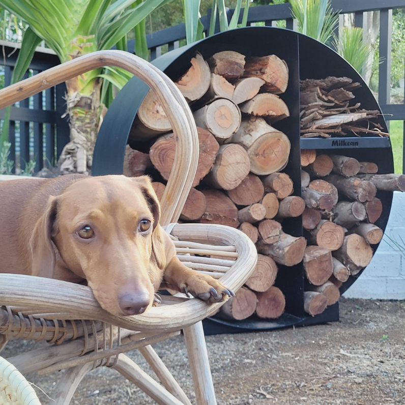 Round Firewood Storage - Black