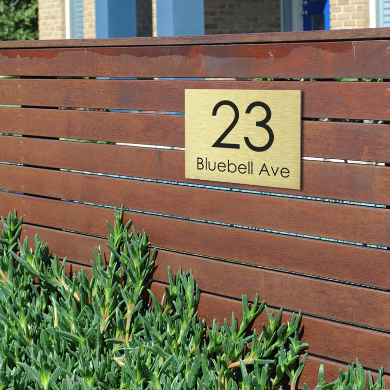 Gold Custom House Sign Small - Black Decal