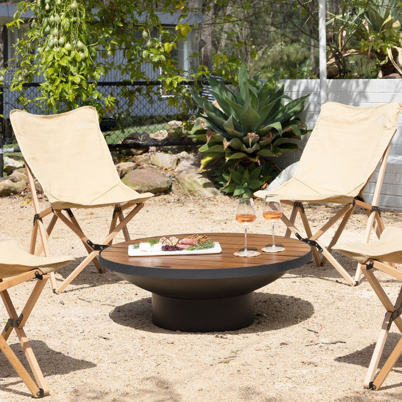 Fire Pit Timber Table 90