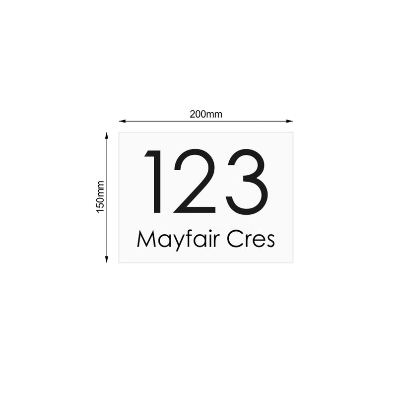 White Custom House Sign Small - Black Decal