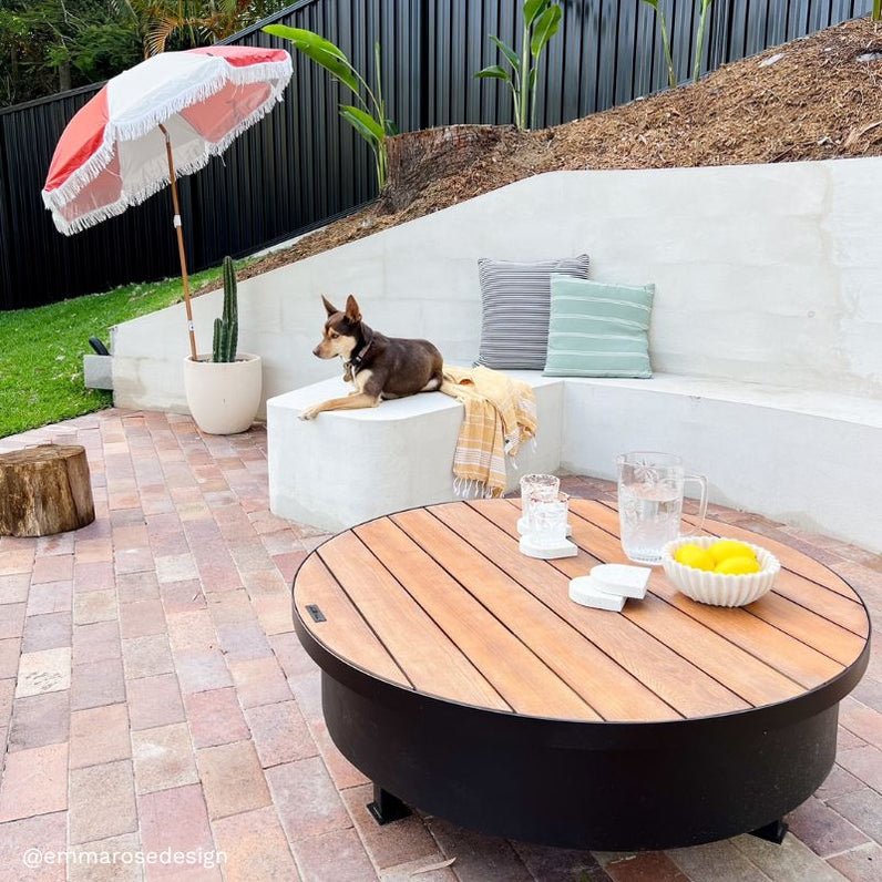Fire Pit Timber Table 100