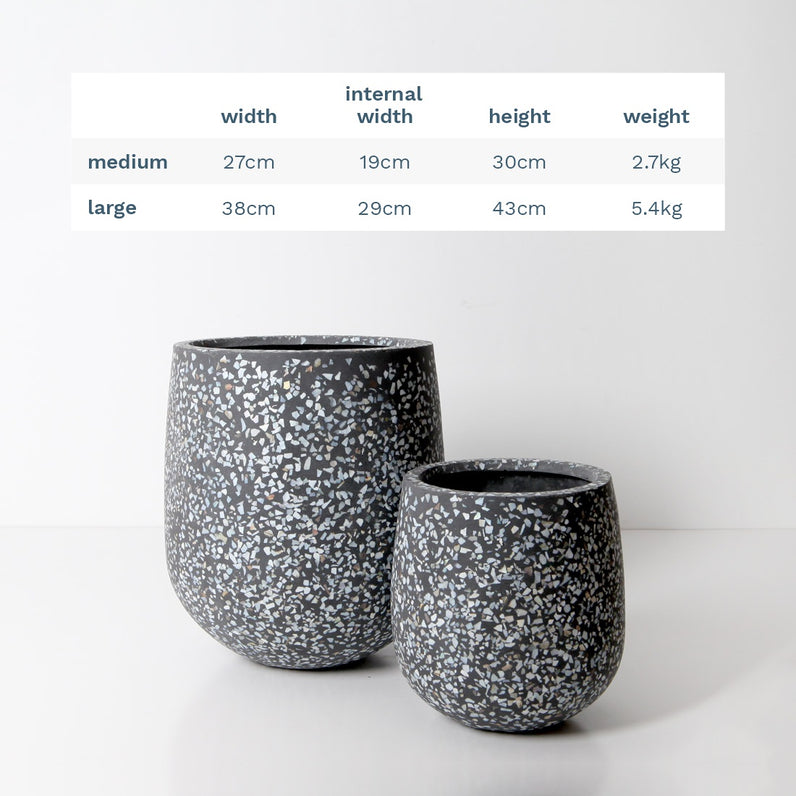 Malibu Plant Pot - Charcoal Seashell