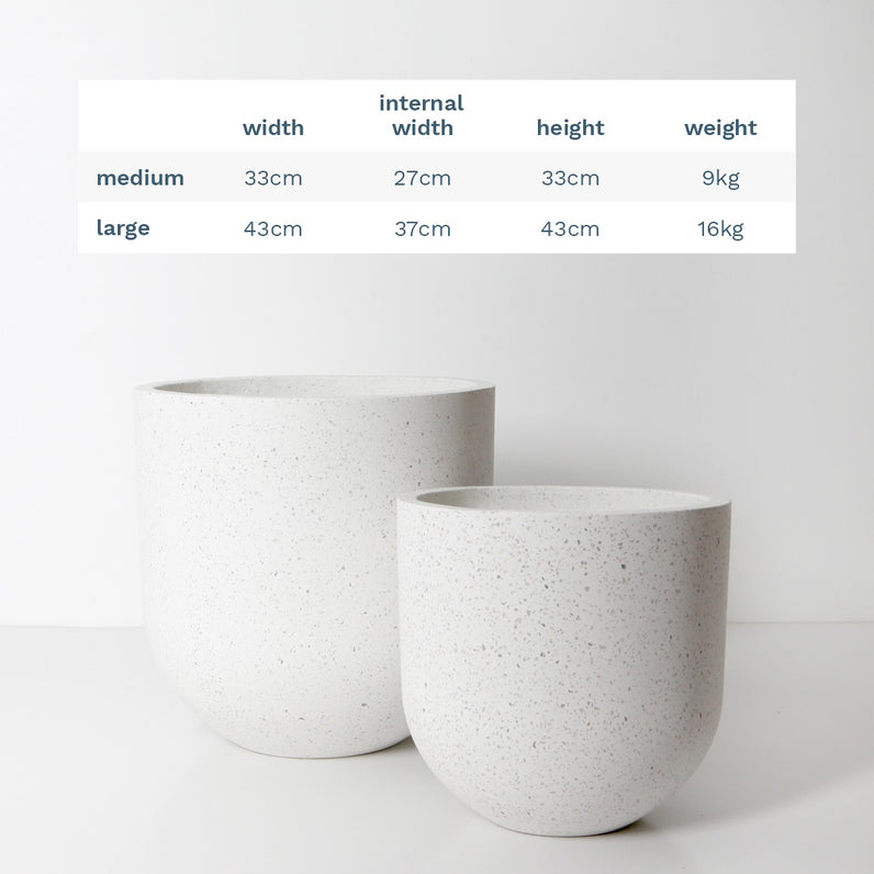 Santorini Plant Pot - White Terrazzo