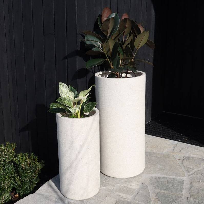 Bondi Tall Plant Pot - White Terrazzo