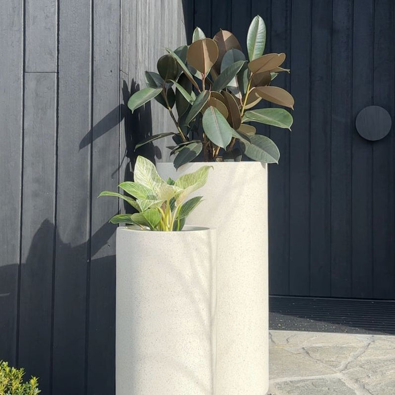 Bondi Tall Plant Pot - White Terrazzo