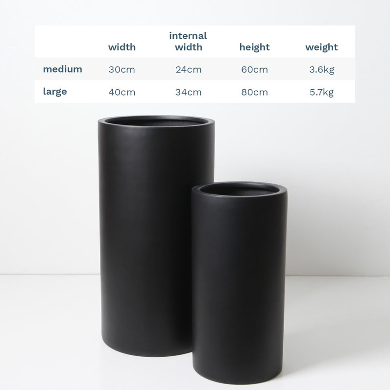 Bondi Tall Plant Pot - Black