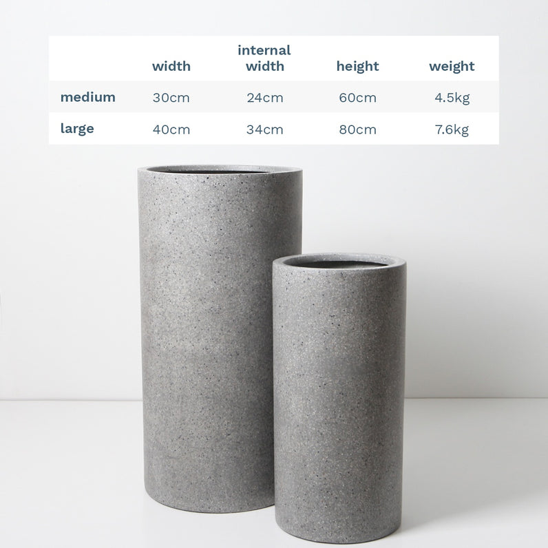 Bondi Tall Plant Pot - Grey Terrazzo