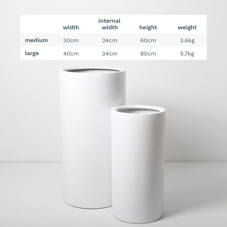 Bondi Tall Plant Pot - White