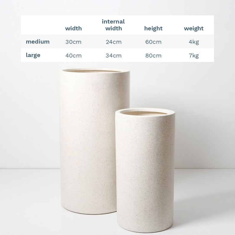 Bondi Tall Plant Pot - White Terrazzo