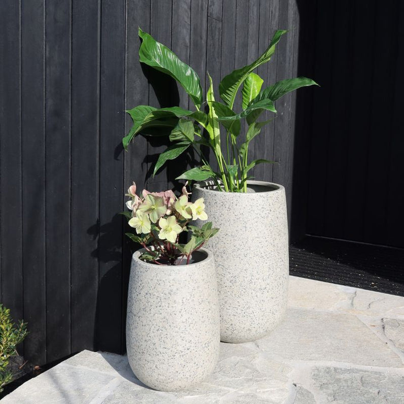 Malibu Tall Plant Pot - Grey Terrazzo