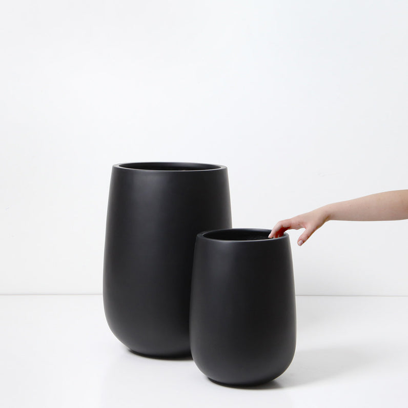Malibu Tall Plant Pot - Black