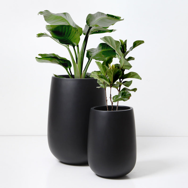 Malibu Tall Plant Pot - Black
