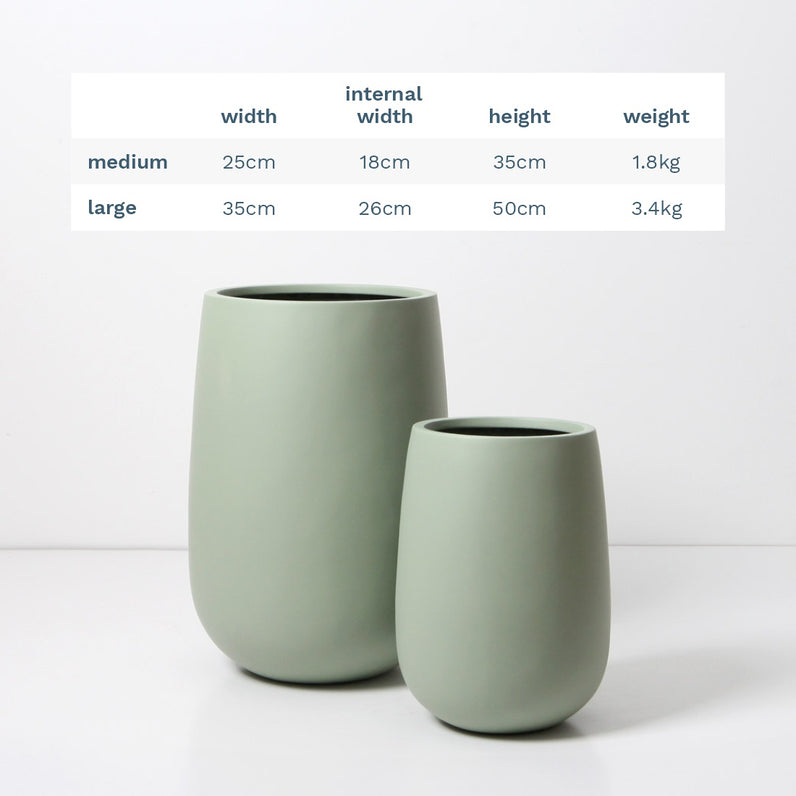 Malibu Tall Plant Pot - Sage