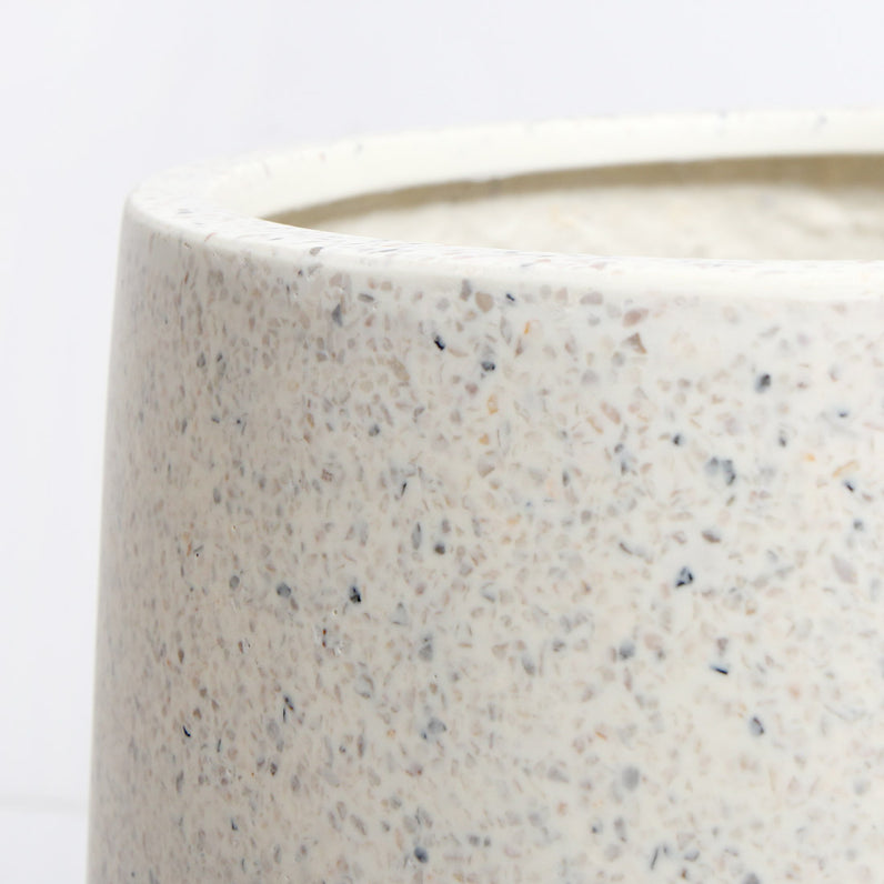 Malibu Tall Plant Pot - White Terrazzo
