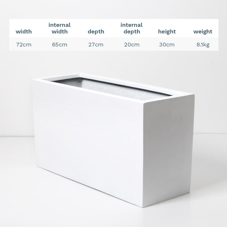 Paris Square Plant Pot - White