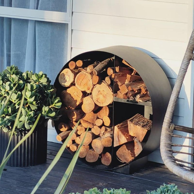 Round Firewood Storage - Black