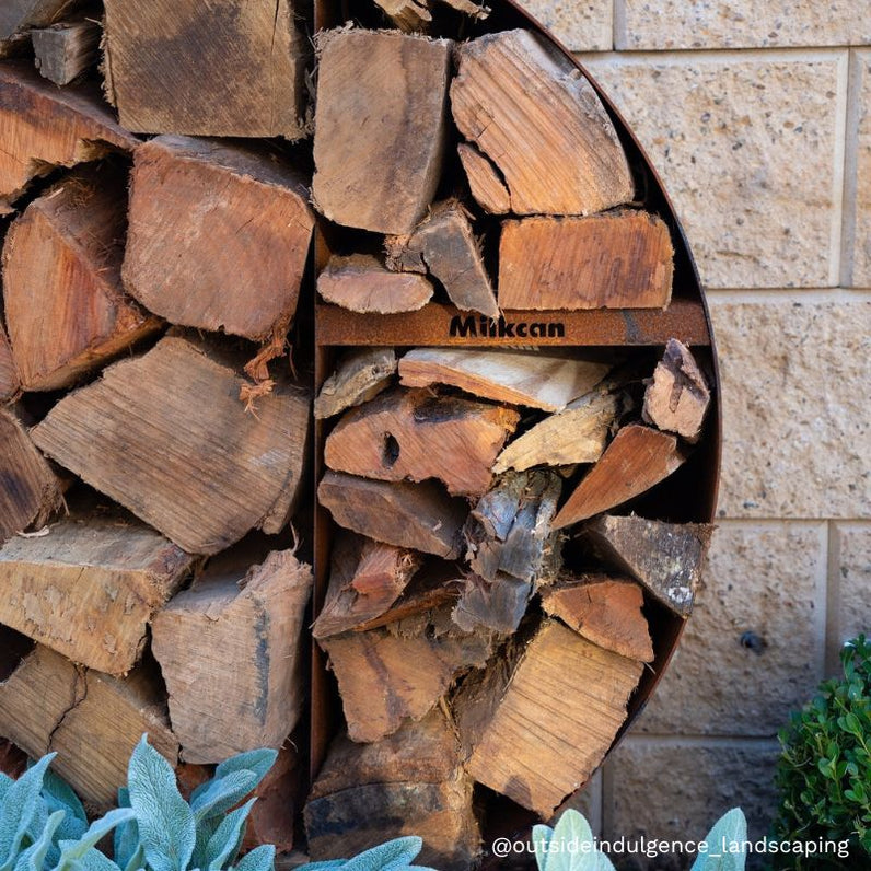 Round Firewood Storage - Rust