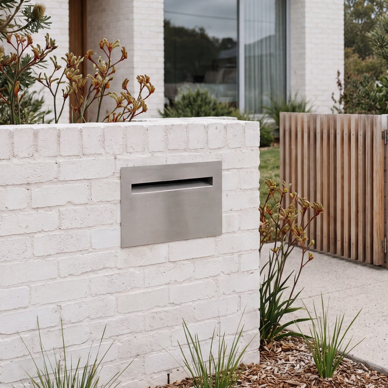 Palazzo Large A4 Fence Letterbox - Stainless Steel/Charcoal