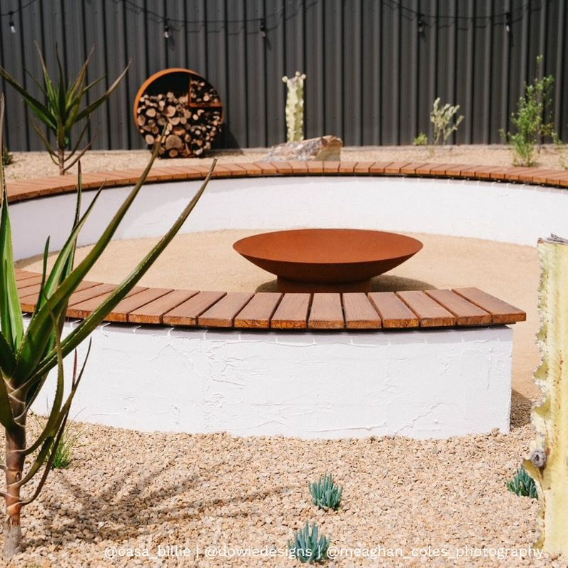 Round Firewood Storage - Rust