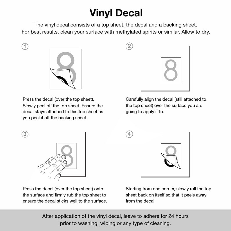 Decal Sticker House Numbers 150mm - Reflective