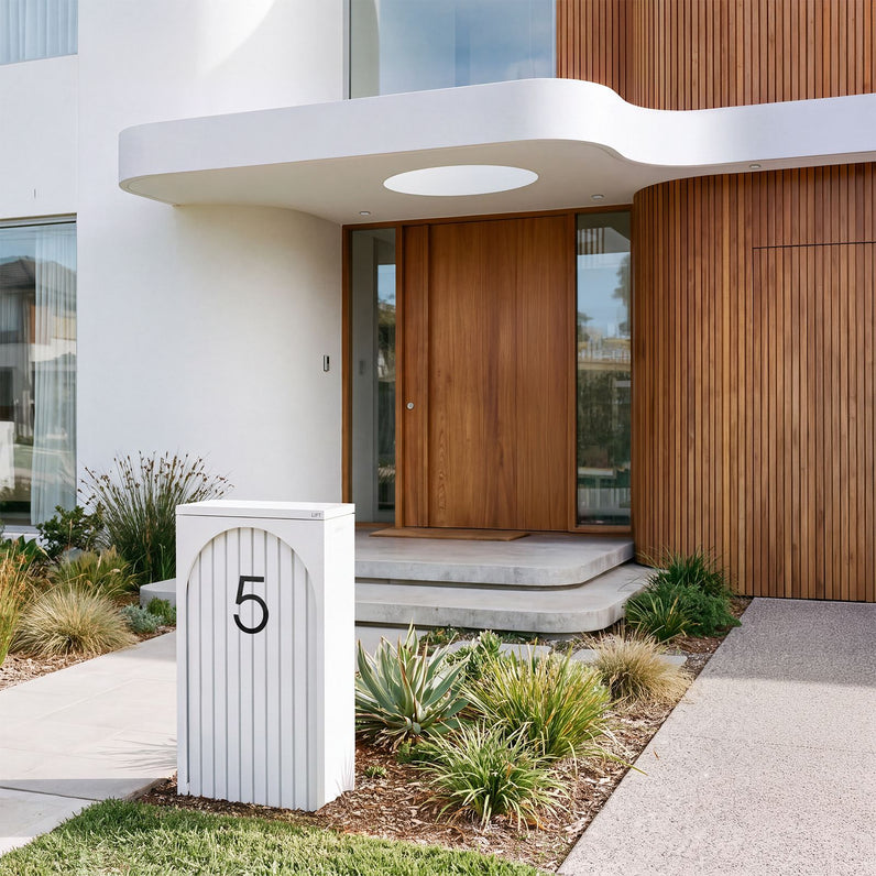Cove Solar - White Parcel Pillar Letterbox