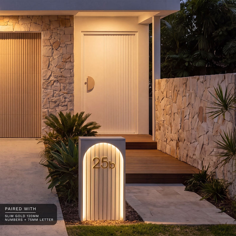 Cove Solar - White Parcel Pillar Letterbox