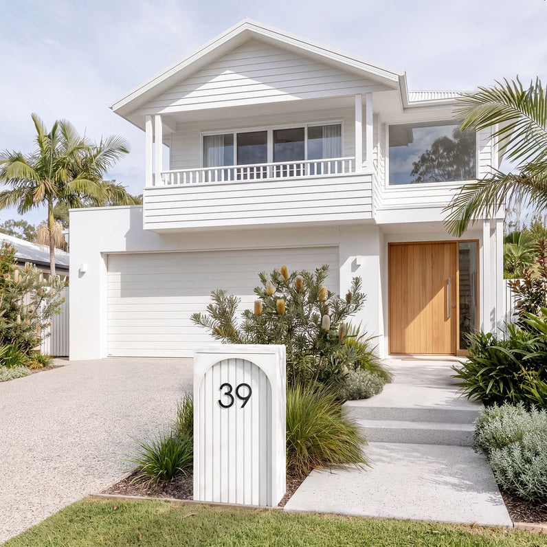 Cove Solar - White Parcel Pillar Letterbox