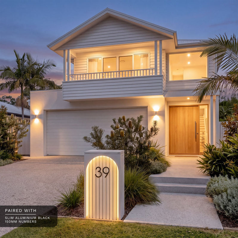 Cove Solar - White Parcel Pillar Letterbox
