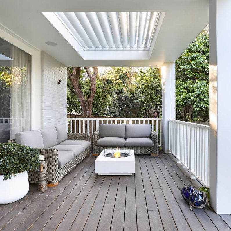 Martini Ethanol Fire Table - Bone