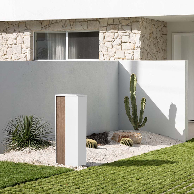 Ascot Parcel Pillar Letterbox - White