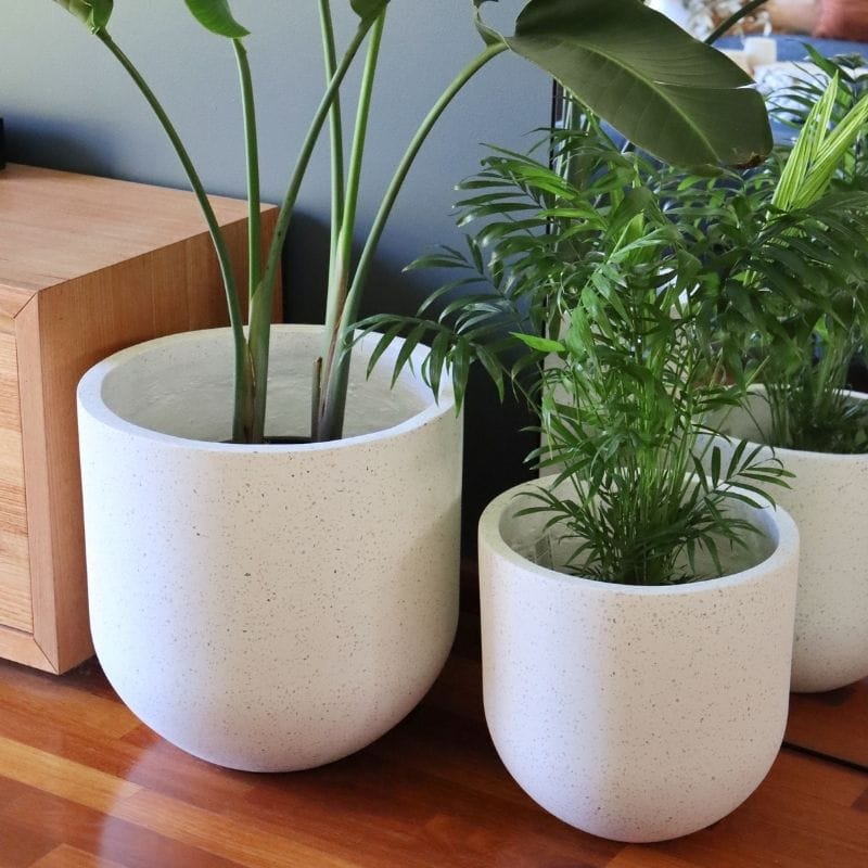 Santorini Plant Pot - White Terrazzo