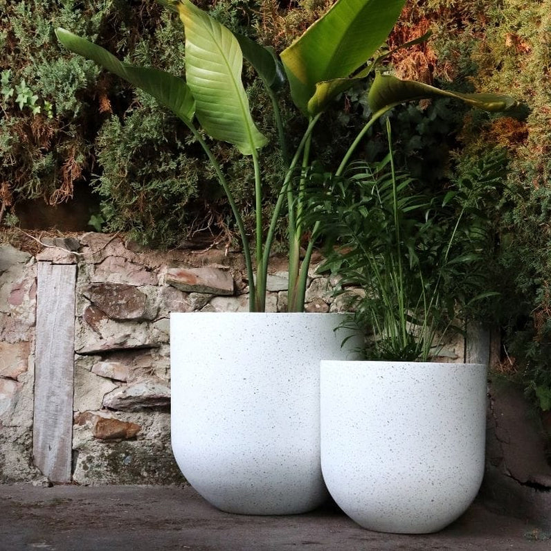 Santorini Plant Pot - White Terrazzo