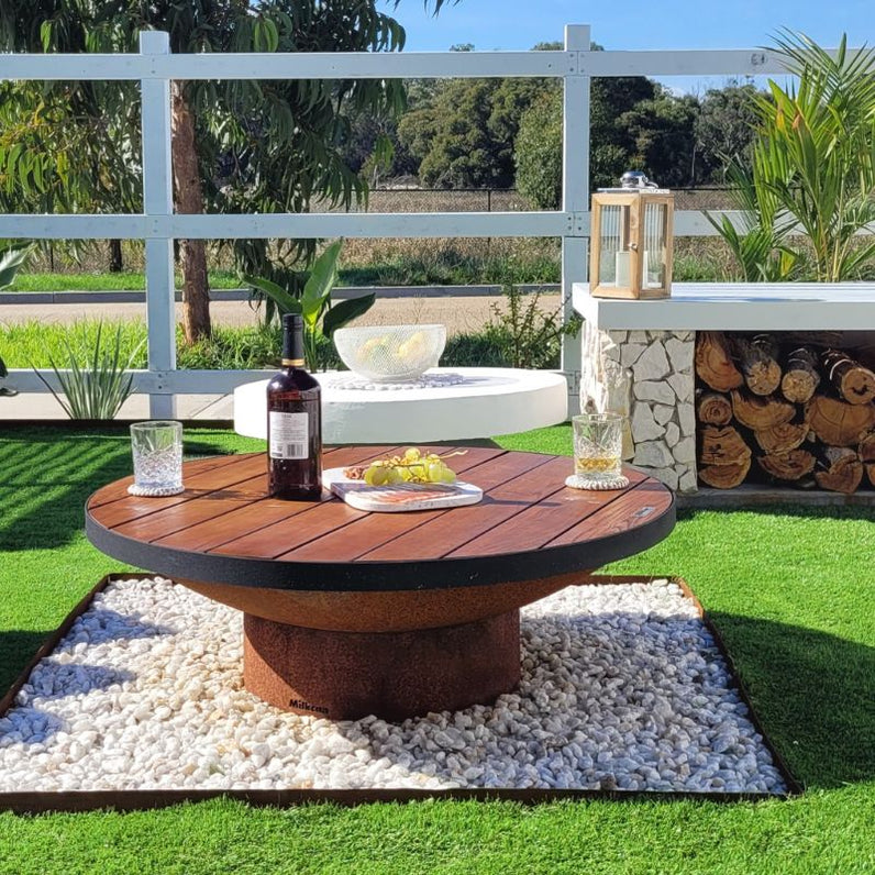 Fire Pit Timber Table 90