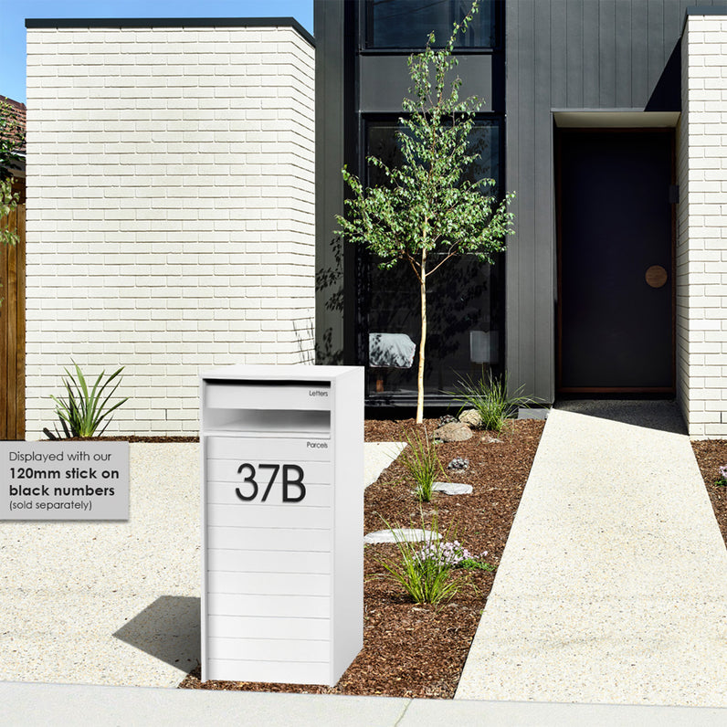Hamilton Wide Parcel Pillar Letterbox - White