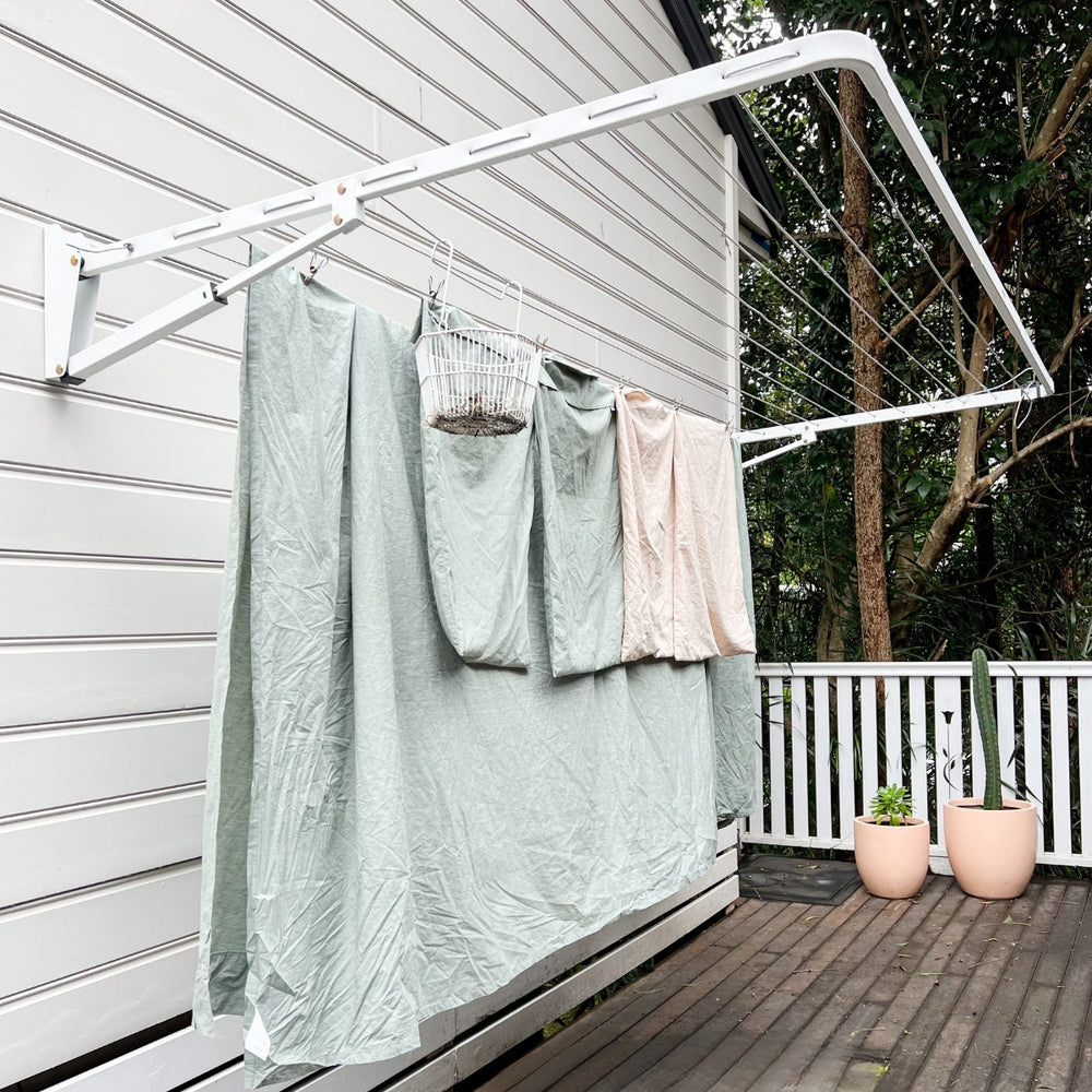Clothes Line Section Wall Mounted Clothes Lines - Easy to Use & Assemble Wall Clothes Line