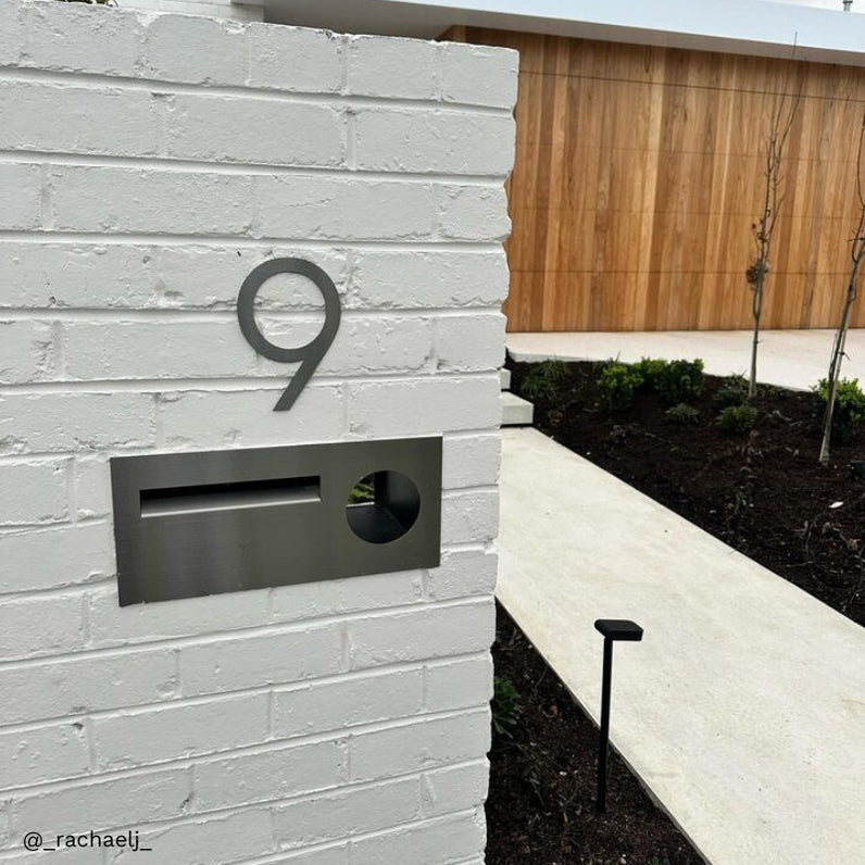 Stick on Slim House Numbers 200mm - Stainless Steel