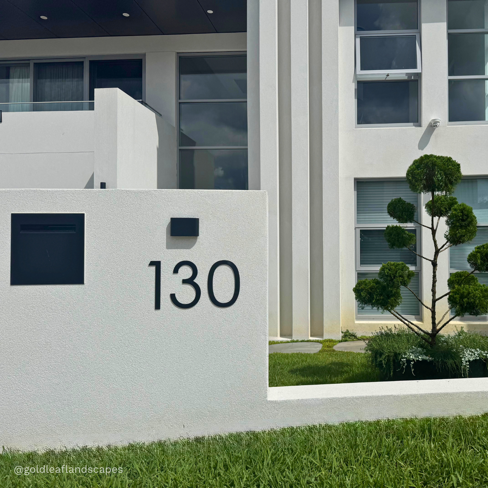 Stick on Slim House Numbers 200mm - Black